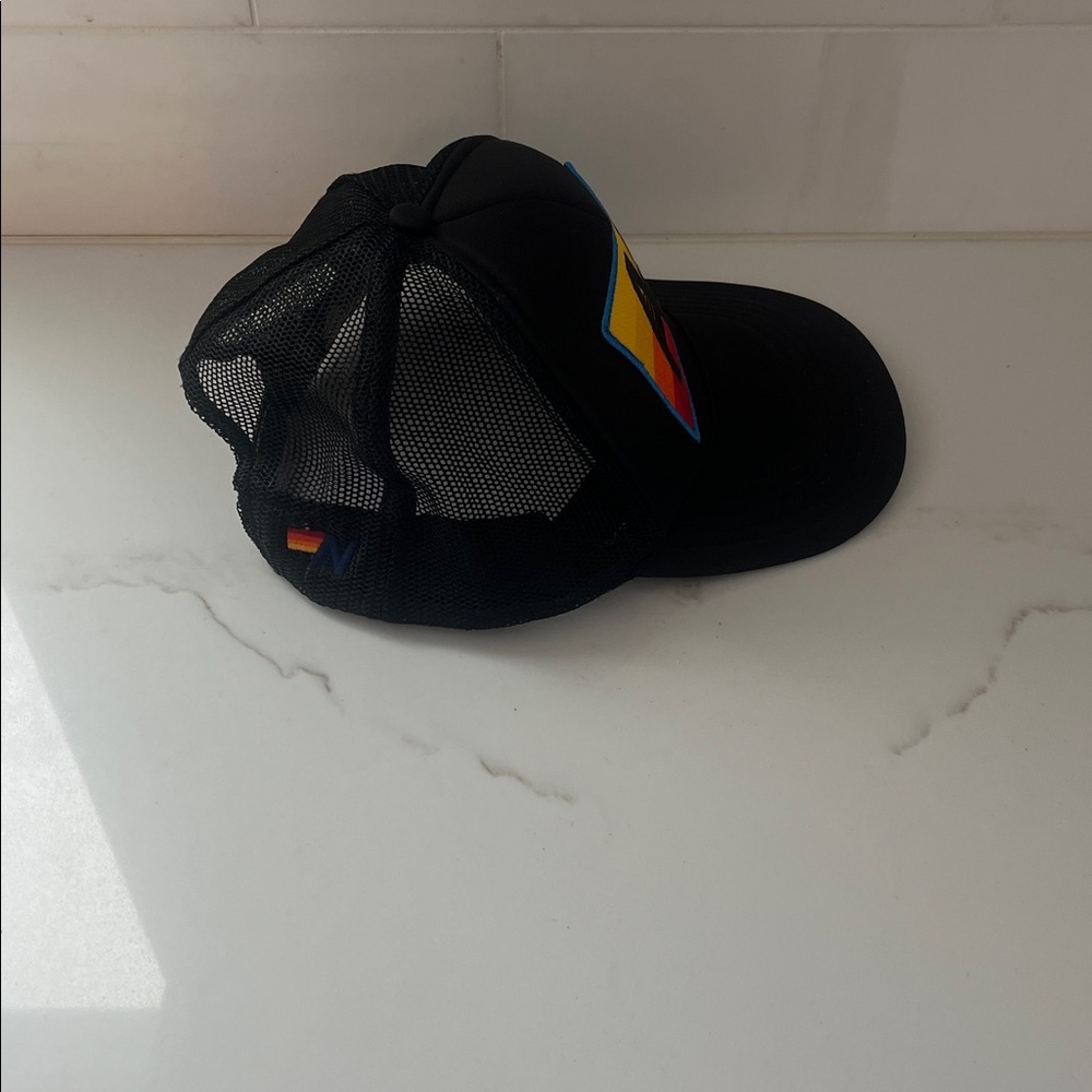 Aviator Nation Black Trucker Hat with Sunset Patch - Picture 8 of 11